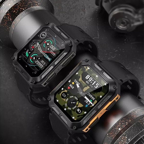2023 Ny C20 Pro Smart Watch 1,83 tum Music Bt Call Herr Utomhussport Fitness Tracker Puls Blodtryck Smartwatch Black