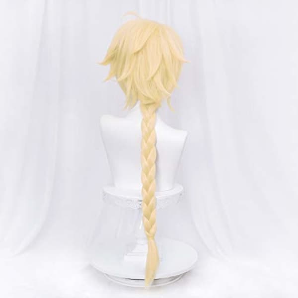 Golden Braid Cosplay Peruk för Game Genshin Impact