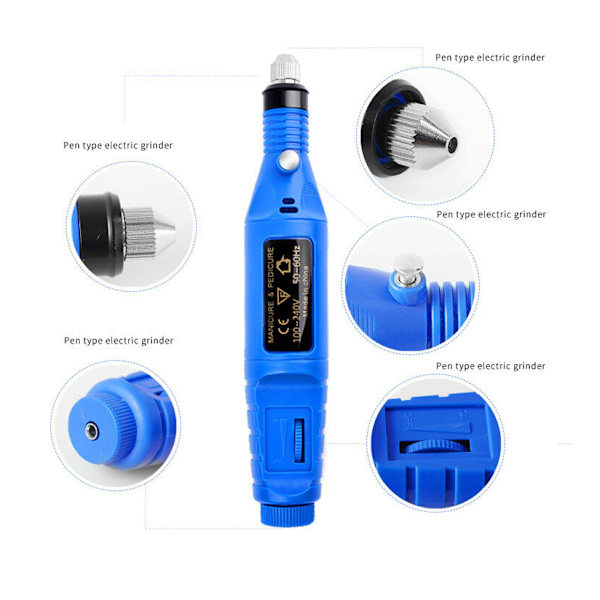 Mini elektrisk neglelakkmaskin elektrisk neglefil vit Plug