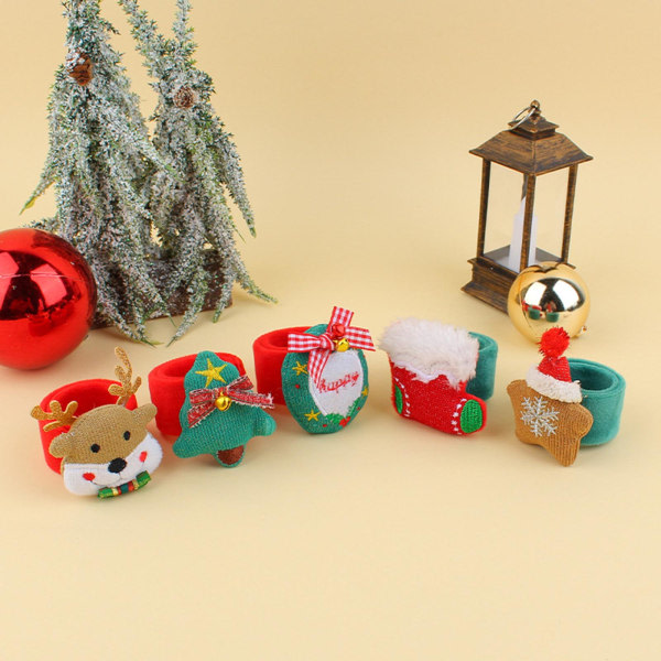 Christmas Slap Armband Älg Xmas Tree Armband Tecknad plysch för dockring för julfestival Fest Kostym Cosplay null - litet träd