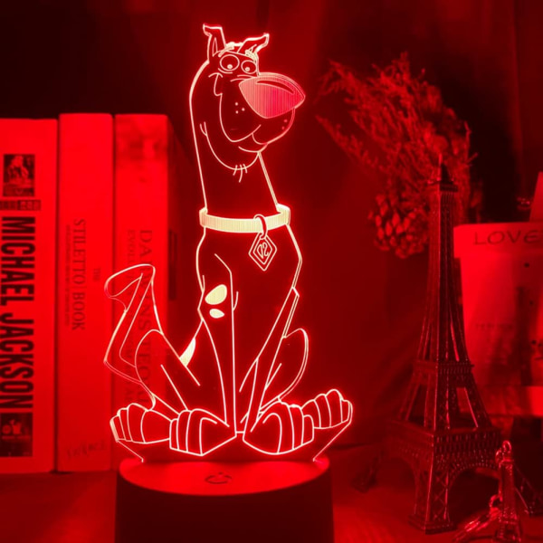 Söt Scooby Doo 3D LED färgglad nattljus Touch/Remote Con