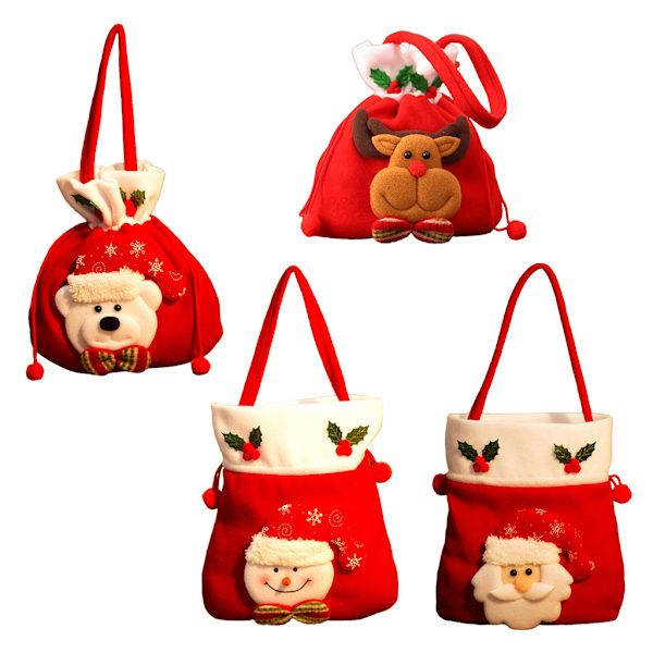 Julklappspåse Xmas godishållare påse Dragsko påse Party Favors Package Tote null - Christmas snowman