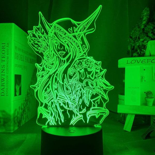 World of Warcraft Sylvanas Windrunner 3D LED nattlys, 3D
