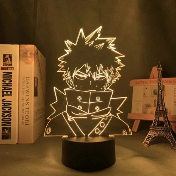 My Hero Academia Katsuki Bakugo Lys Anime lampe 3D LED Natlampe
