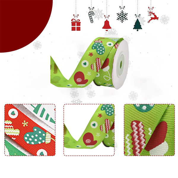 2 x julklappsband med julgransdesign style 1