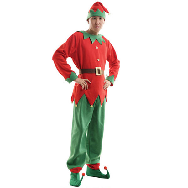 Lapsen ja Aikuisten Joulupukki Elfipuku + Hattu Hauska Jouluasu Cosplay Boy Adult one size fits all