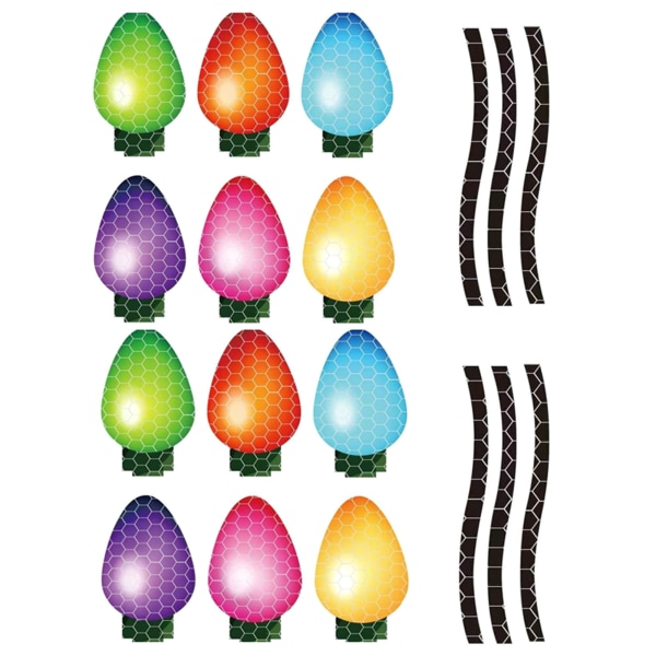 Magnetiske klistremerker Bilmagneter Julenissen Glødelamper reflekterende klistremerker Large Light Bulb Combination*2
