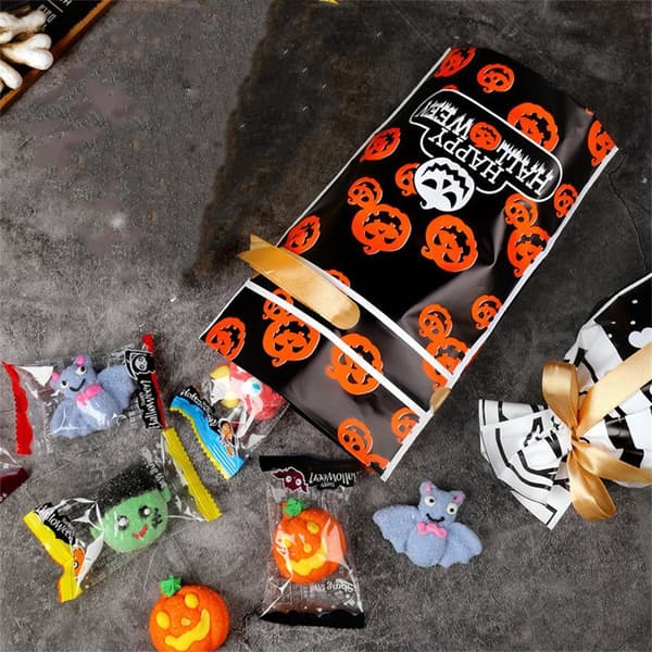 50 st halloween godispåse happy pumpa snack bag