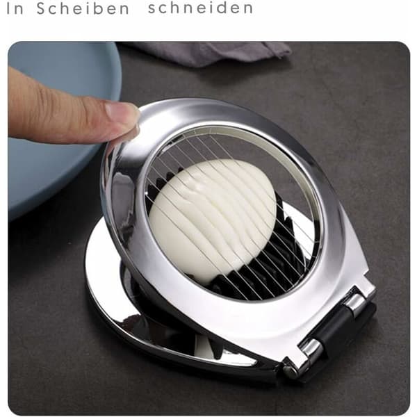 Eggdeler i rustfritt stål, eggkutter, eggskjærer (kan vaskes i oppvaskmaskin)