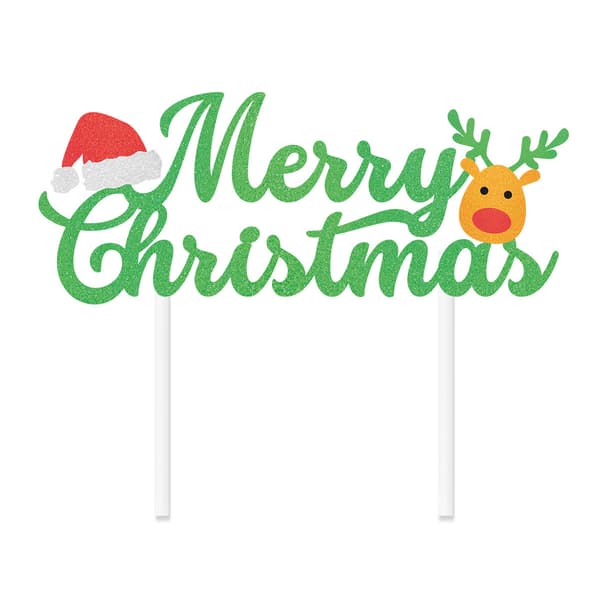 2 Sæt Jule Cupcake Toppers til Julefest Tegneserie