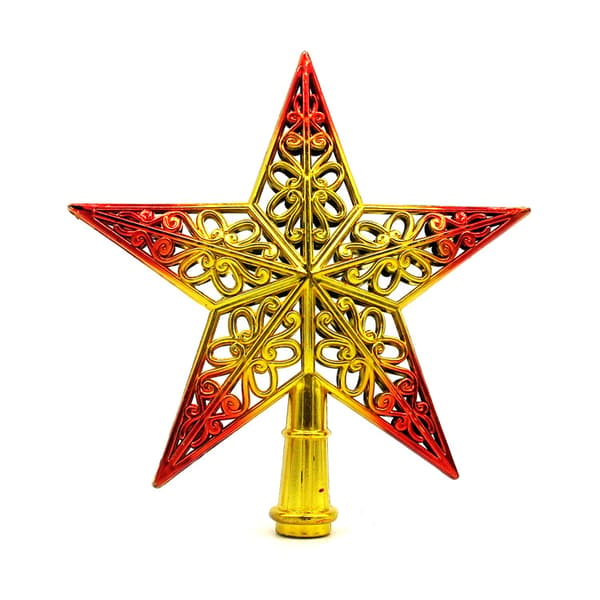 3D plast pentagram julklapp till julgran (20cm GULD