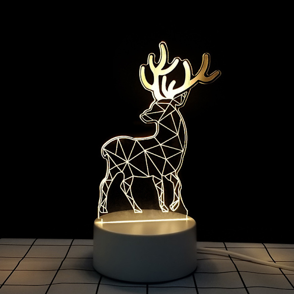 USB Milu 3D Akryl Dekor LED-lampe Hjemmeinnredning Nattlampe