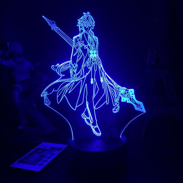Spel Genshin Impact Zhongli 3d Led Night Light Lamp