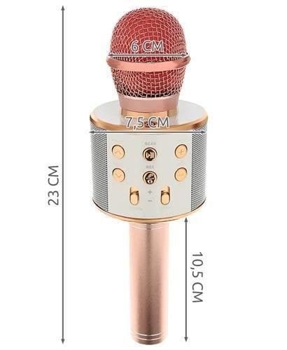 Karaokemikrofoni kaiuttimella ja Bluetoothilla pink