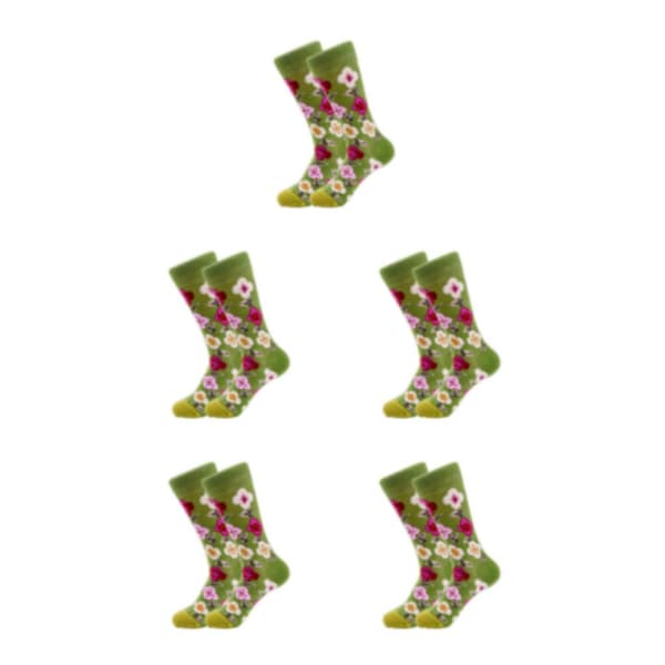 1/2/3/5 Farverige Blomster Og Planter Strømper Til Damer - Egnet 1#One size fits all 5PCS