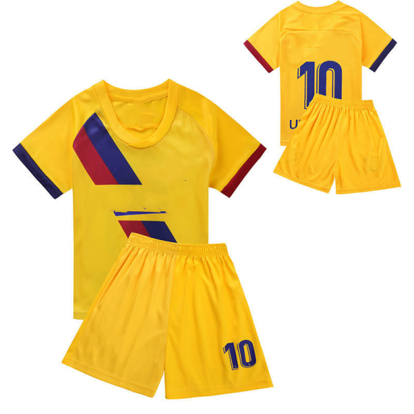 Partihandel fotbollströja uniform set barn barn fotboll bära tröjor Beige 4 XL