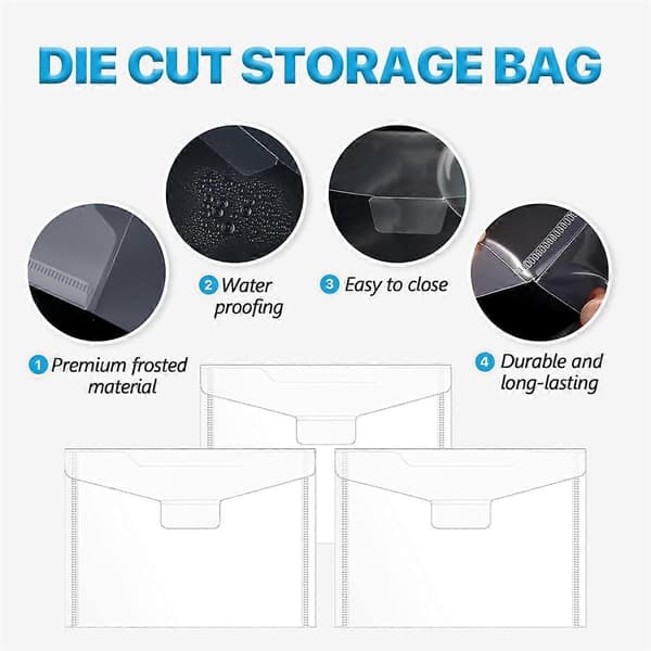 0,6 mm stark gummimagnetark och stämpelförvaringsväska, stansförvaringsset för förvaring, scrapbooking blå