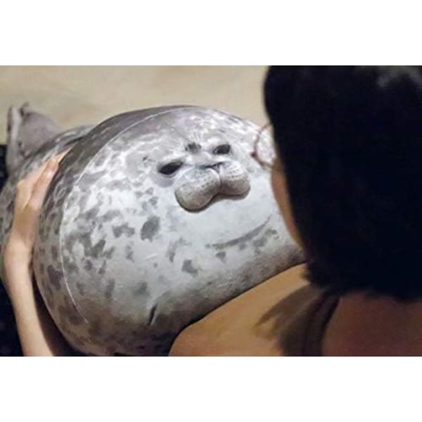Chubby Blob Seal Kudde, stoppad bomull plysch djurleksak Söt Ocean Medium (17,6 tum)