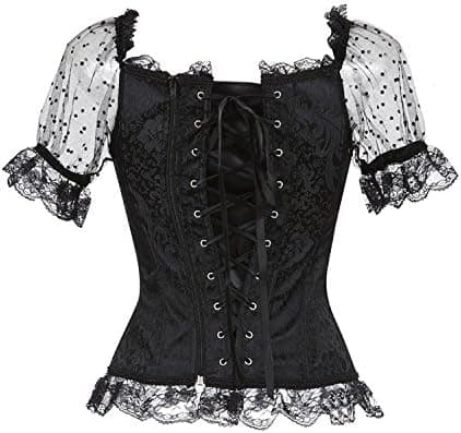 Korsetter för kvinnor Overbust Bustier Top Gothic exy houlder 8108black S