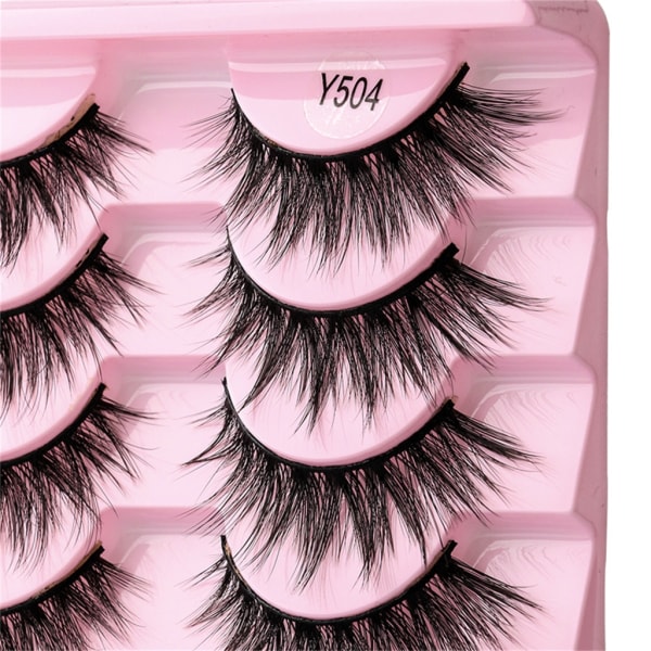Nye vipper Mink Løse Øjenvipper Naturligt udseende Wispy Clear lash Band Falske øjenvipper Fluffy 3 Curly Strip Cat Eye Vipper D