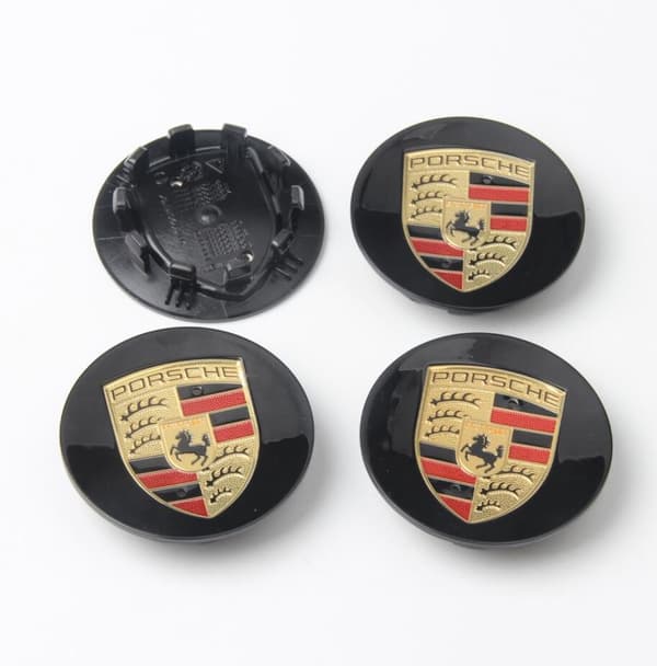 Sett med 4 senterdeksler 75 mm Porsche Svart Én størrelse