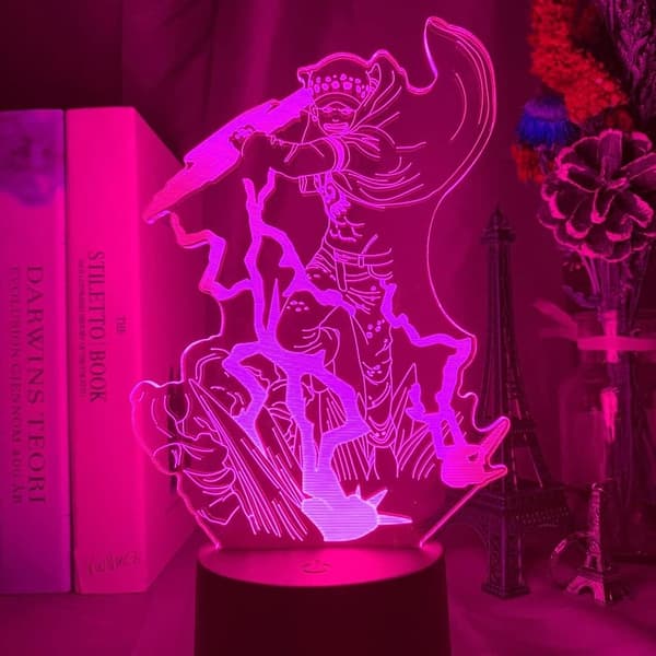 One Piece Luffy 3D Illusion Night Light Lamp Smart Touch, RG