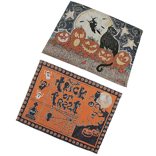 Bling Decor Halloween Kop Måtte Halloween Bord Dækkeservietter Underlag Drikkevarer Halloween Spider Web Borddækkeservietter