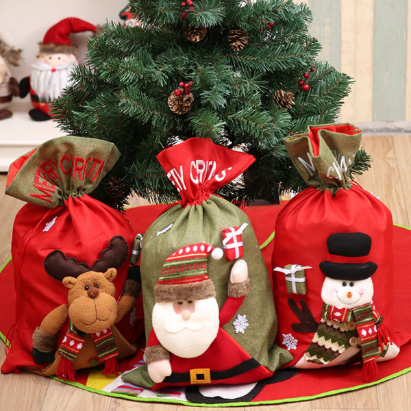 Julklappspåsar, personlig jultomte säck presentförpackning style 3