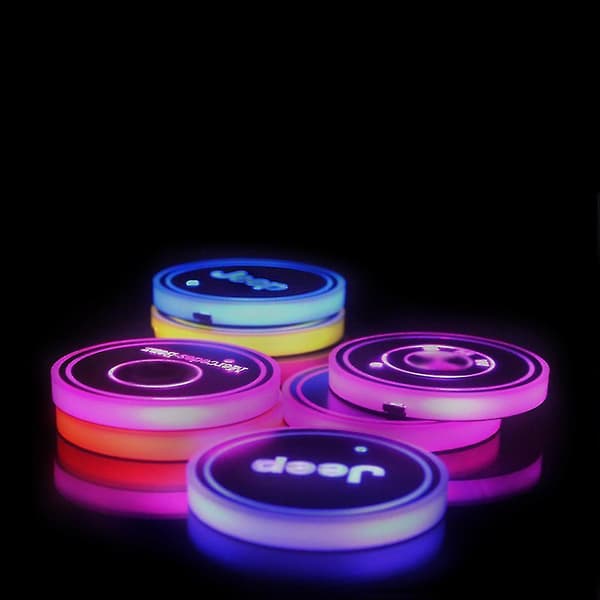 LED Bil Interiør Coaster Drikkekopholder Genopladelig 7 farver