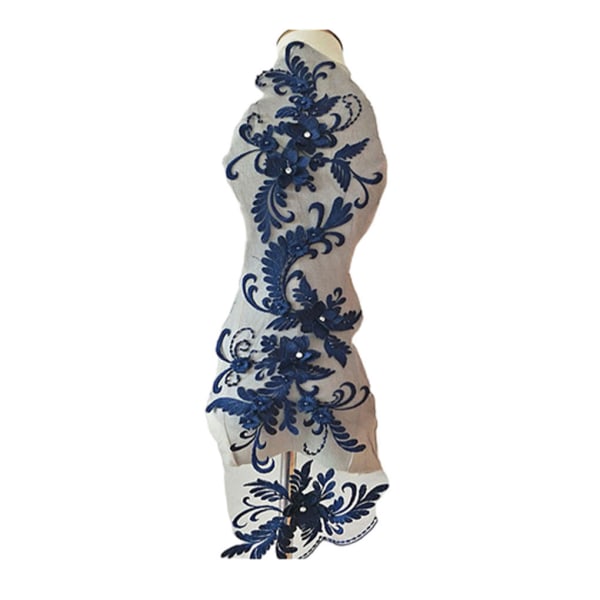 1/2/3/5 Lace Applique Patch Snygg och trendig dekoration Wavy blue 1Set
