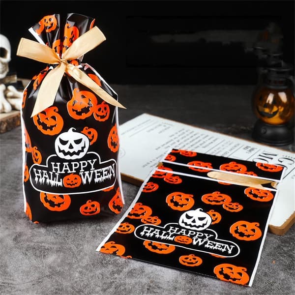 50 st halloween godispåse happy pumpa snack bag