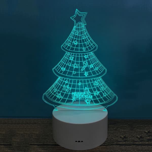 Juletræ 3D Natlys USB Illusion Lampe Re
