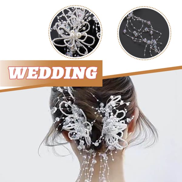 Handgjorda pärlor fransade hårnål Mode Elegant Pearl Bride håraccessoarer