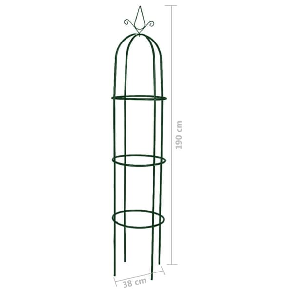 vidaXL Kasvituki obeliski 2 kpl green