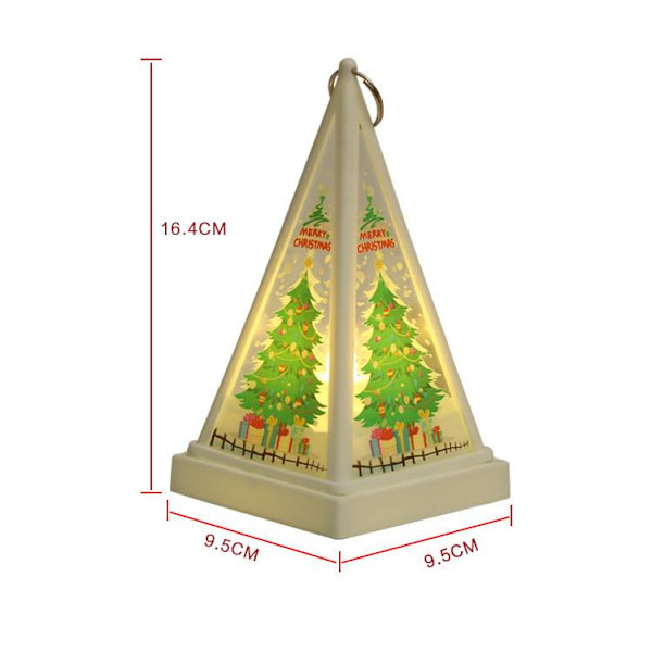 Christmas Triangular Wind Lantern-White Elk, LED Christmas Decora