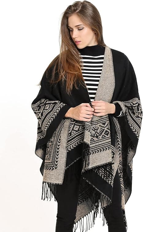 1 st Cape Sjal Elegant Varm Fyrkantig Höst och Vinter Dam Khaki