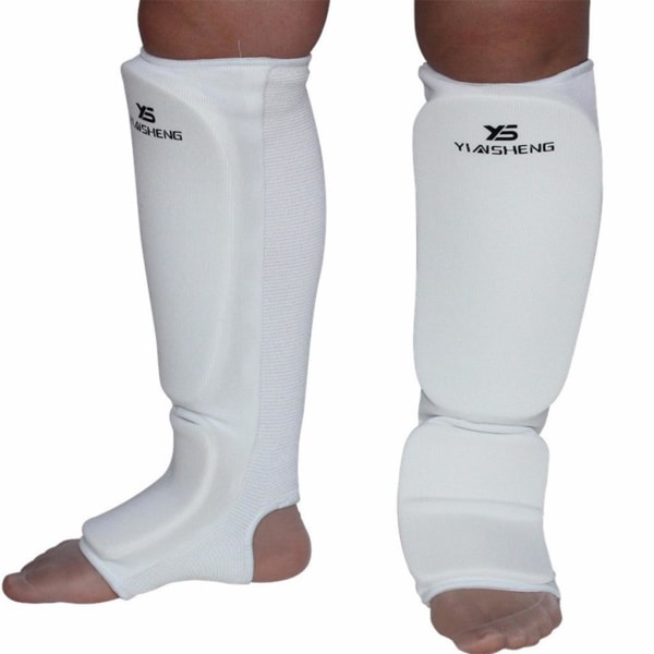 1/2 Taekwondo Karate MMA Shin Instep Protector Ben Foot Guard White XL 1 Pc