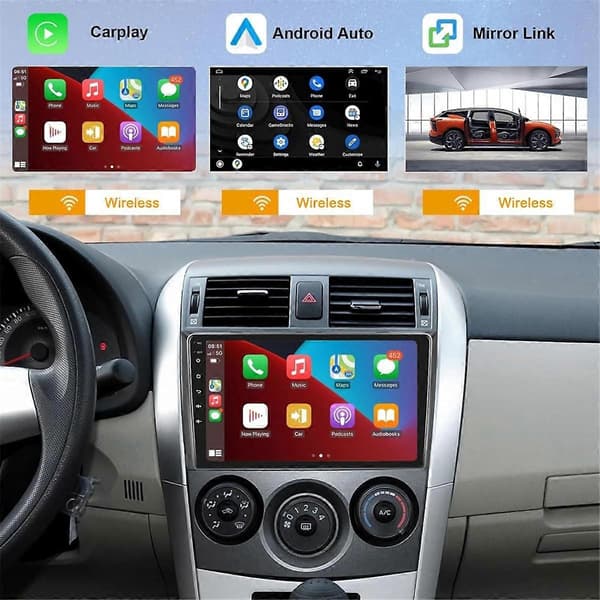 2G+64G Android bilstereo til 2009-2013 trådløs Carplay Android Auto, 9 tommer bilradio GPS WiFi bakkamera