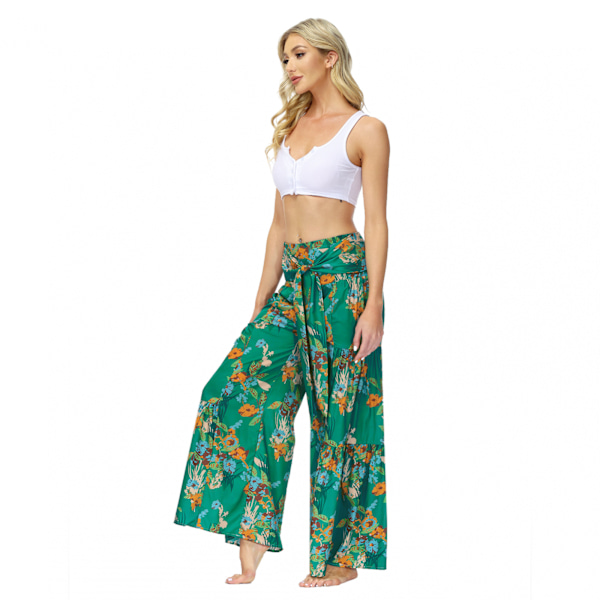 AVEKI Print Elastiske højtaljede Flare Leg Bell Bottom Bukser, FKBB009, S