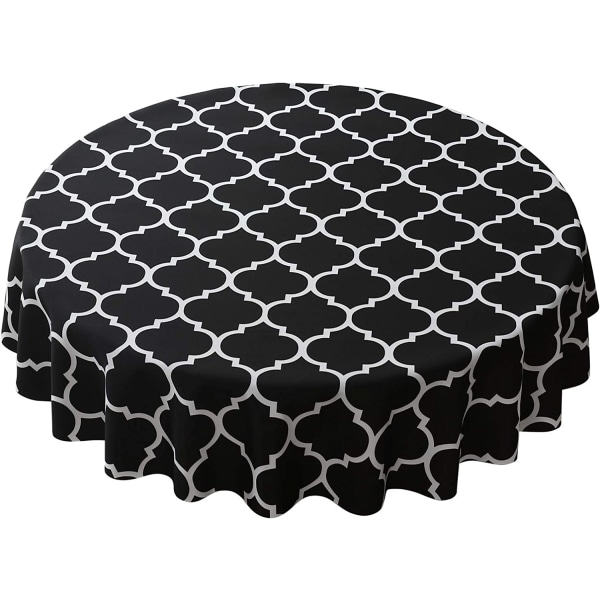 Polyester rynkfläcks duk rund, svart, 60 diameter