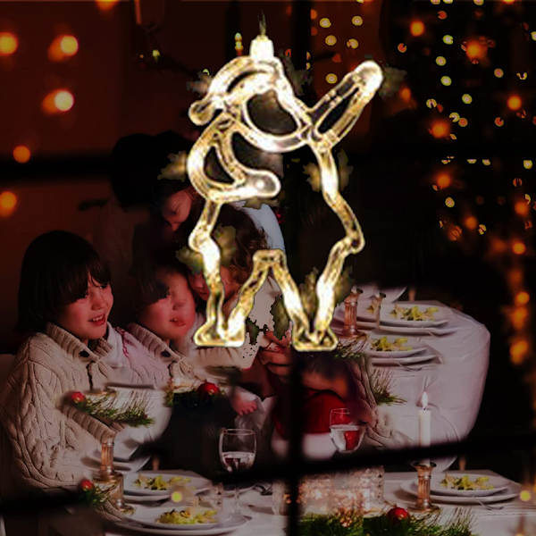 5st led julljusslinga, fönster sugkopp ljuskrona Santa Claus