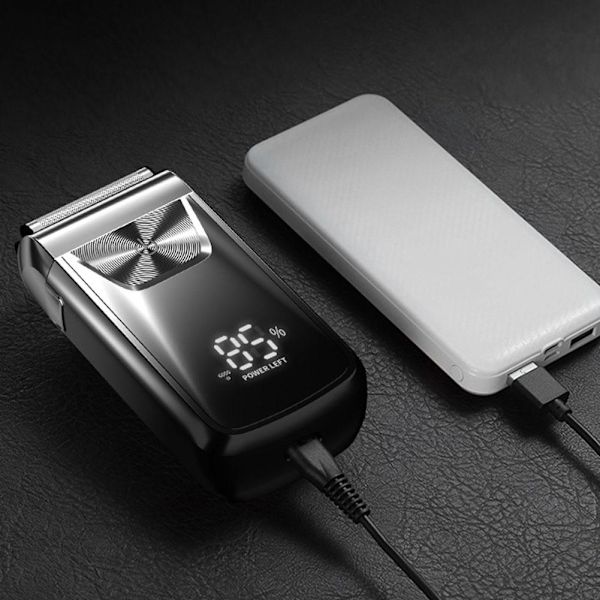 Elektrisk barbermaskine Elektrisk shaver Genopladelig barbermaskine til silver One-size