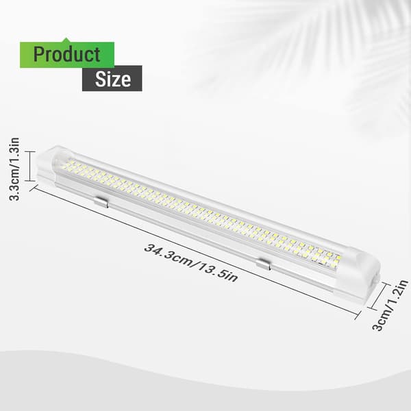 2 stk 12V LED Innvendig Lyslist Bilbelysning 108LED med På/Av