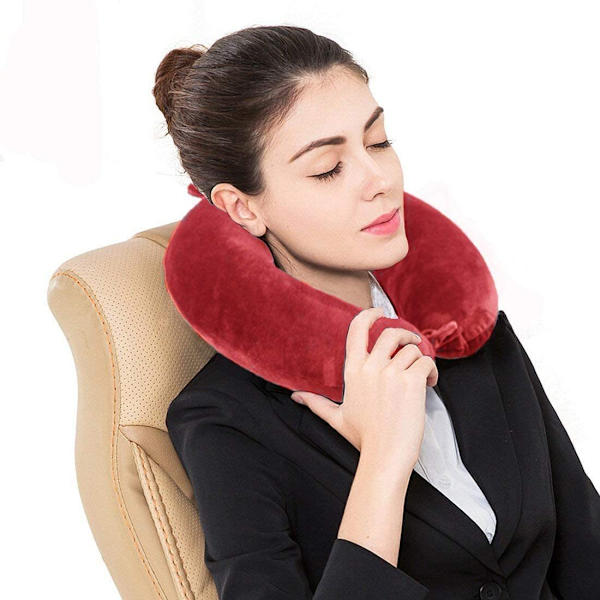 Resekudde - Memory Foam Nackkudde Stödkudde red