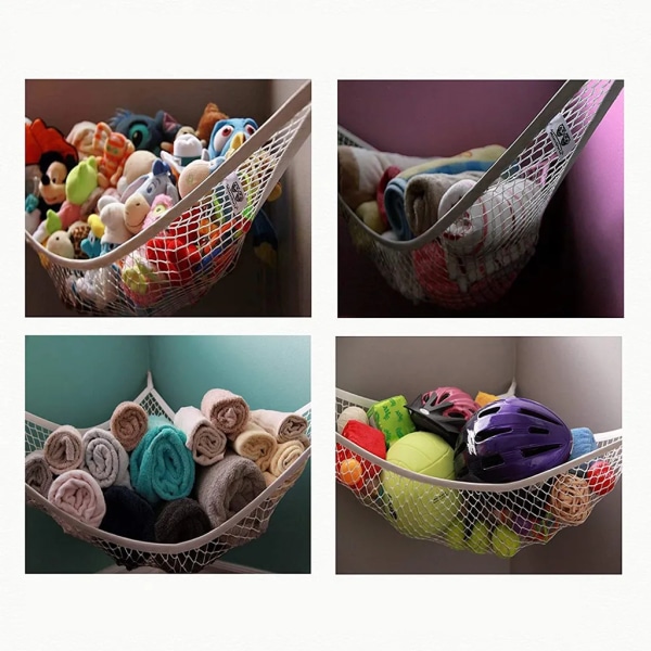 Toy Hammock Gosedjursnät, Tidy Storage Toy Net, Gosedjur Förvaringsnät (Vit)