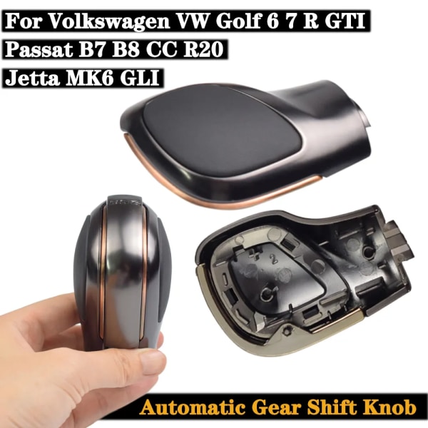 Krom Matt Cover DSG Cap RÖD ABS Växelspaksknopp Passar till Volkswagen VW Golf MK6 MK7 R GTI-GR-CL GR-C-L