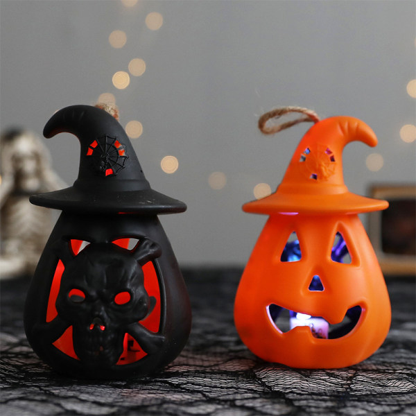 Halloween gresskar lysende gresskar lampe 2 stk