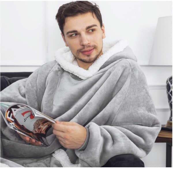 Hoodie Ærmer Blød Plaid Fuld Kropsplaid 150CM Sofaplaid