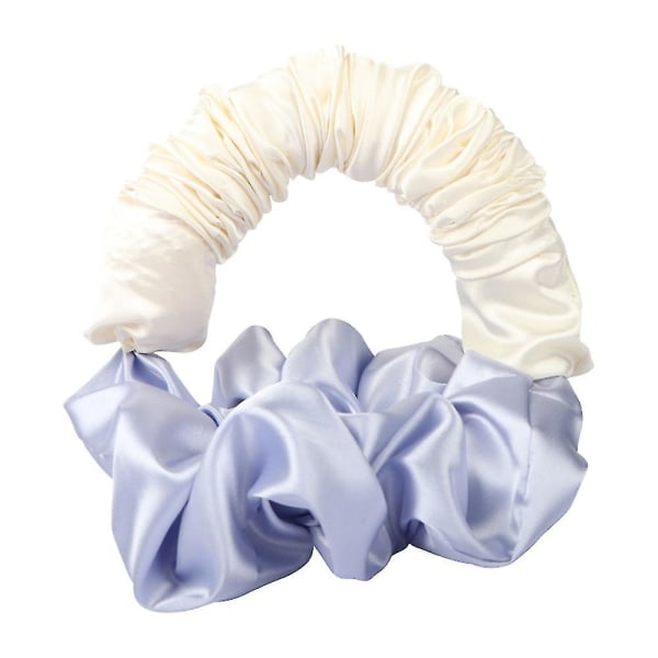 Heatless Curl Scrunchie Sova Hår Tie Satin Elastic Bull Accessoarer Hårrullare White