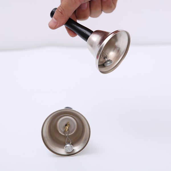Juldekoration förnödenheter Jultomten hand skallra skallra gubbe klocka jul hand stång klocka, silver Betterlifefg Sunmostar